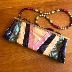 VINTAGE MARY FRANCIS Beaded Leather Clutch